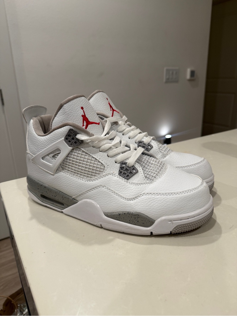 Jordan White/Grey/Red Retro Sneakers